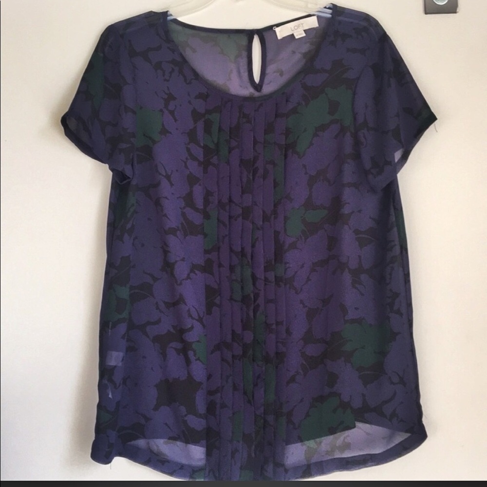 Loft Pleated Blouse, Worn Once, Medium